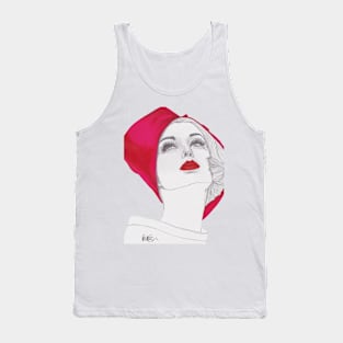 Red Hat Girl Tank Top